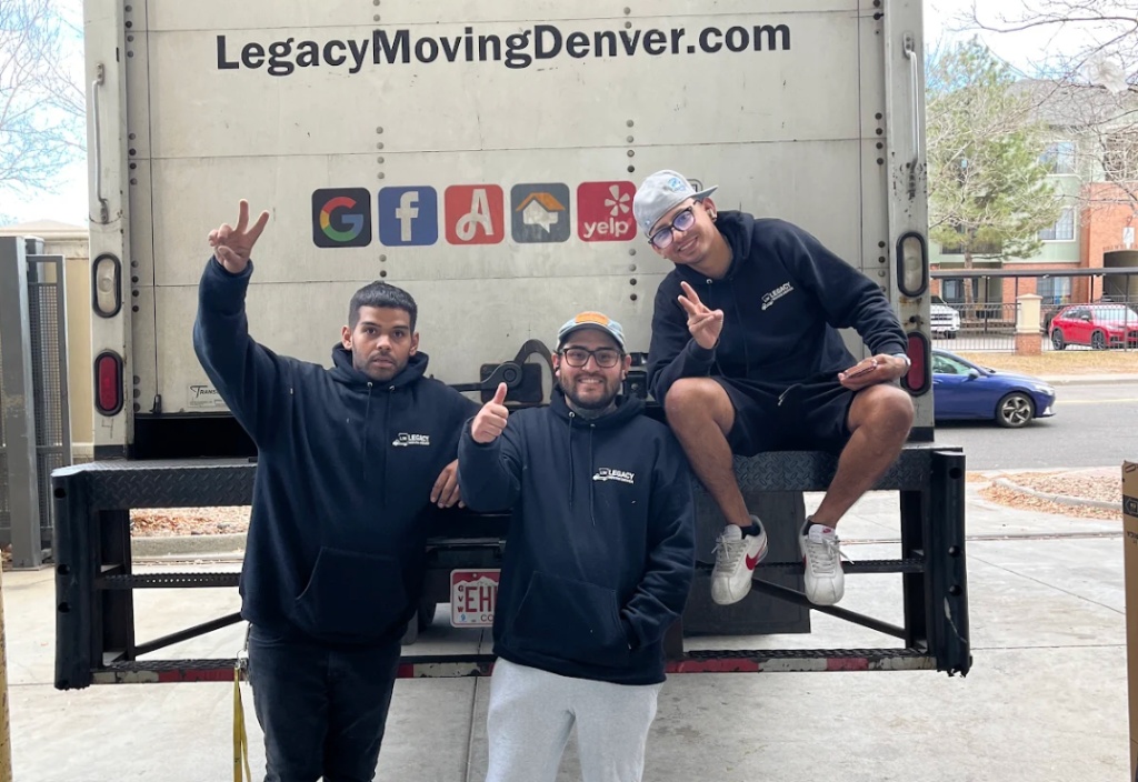 Legacy Moving Denver crew at truck rear