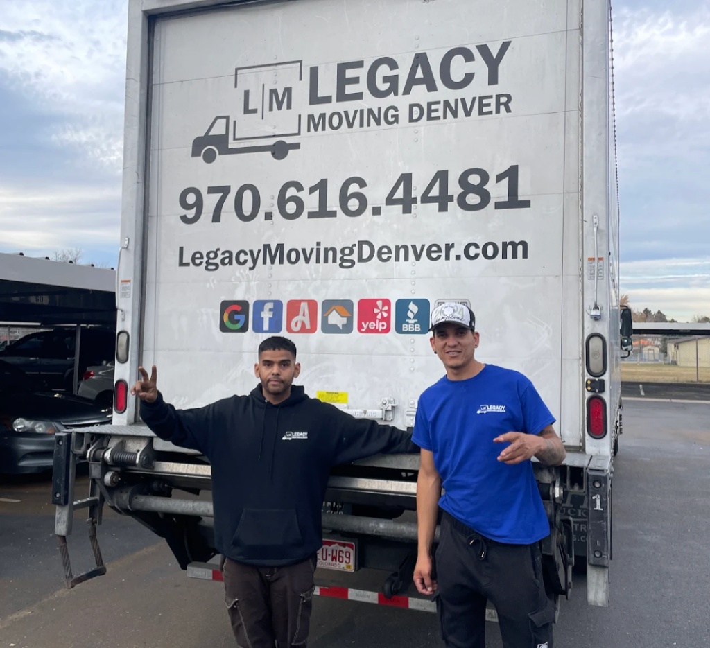 Legacy Moving Denver crew at truck rear